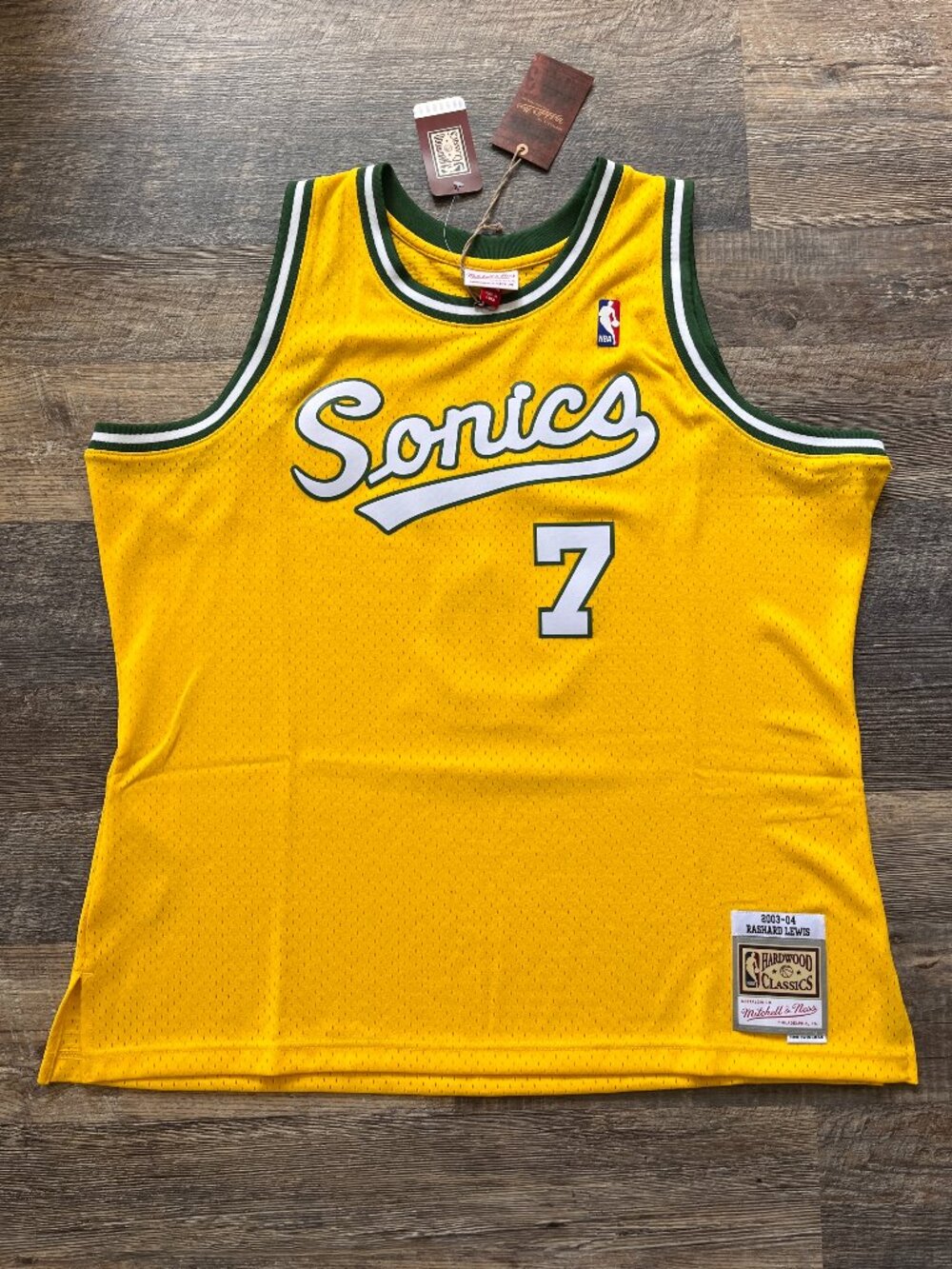 NWT Mitchell & Ness Sonics Rashard Lewis Retro Gold Jersey 2XL